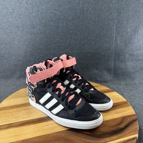 Adidas Extaball Flower High Top Sneakers Womens 9 Shoes Rare Hip Hop S74998 - Picture 2 of 11